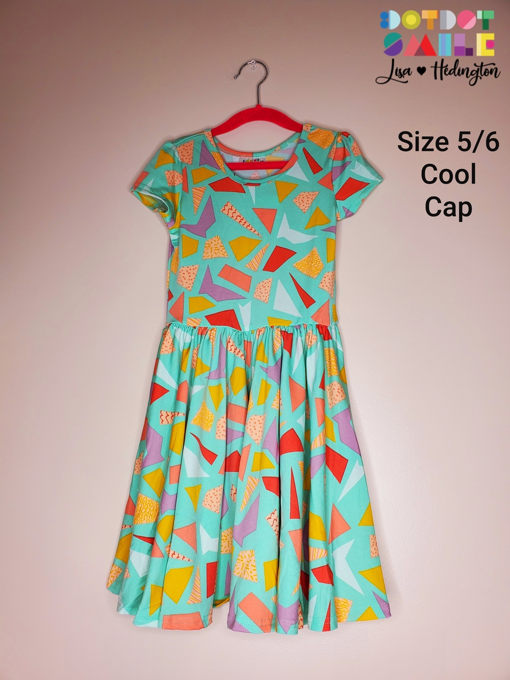 NNW Dot Dot Smile Classic Cap Mint Geometric Girls' Dress - Size 5/6